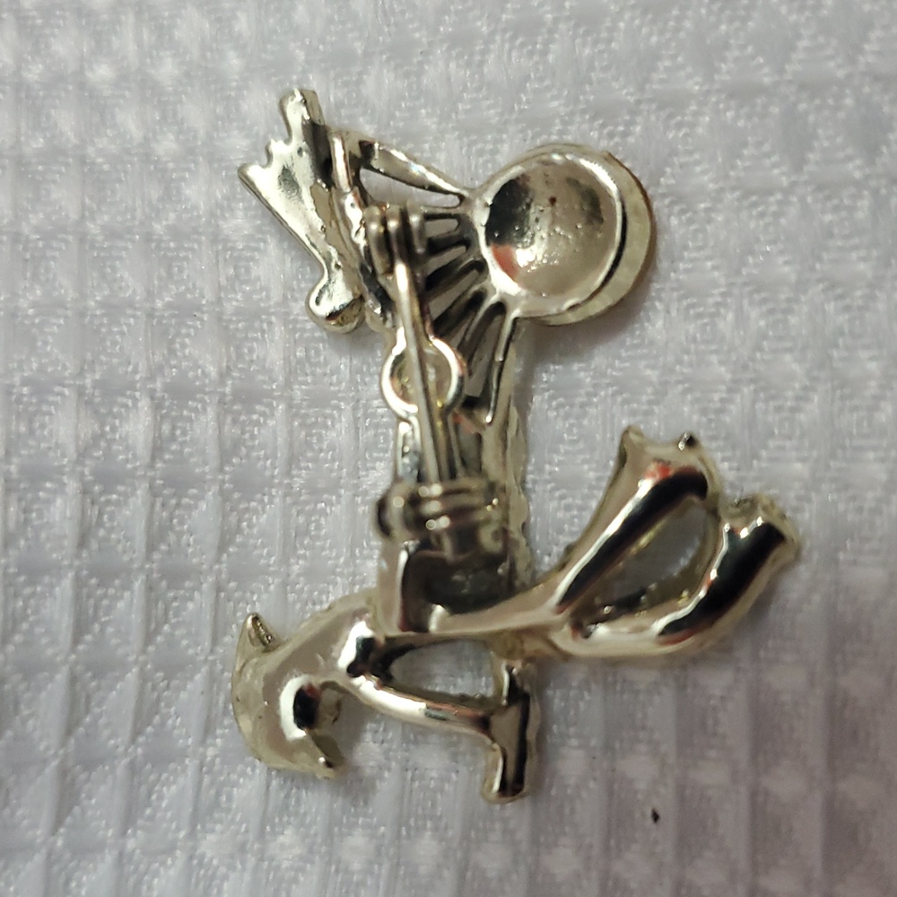 Metal Rickshaw Rhinestone Brooch - Picture 4 of 4